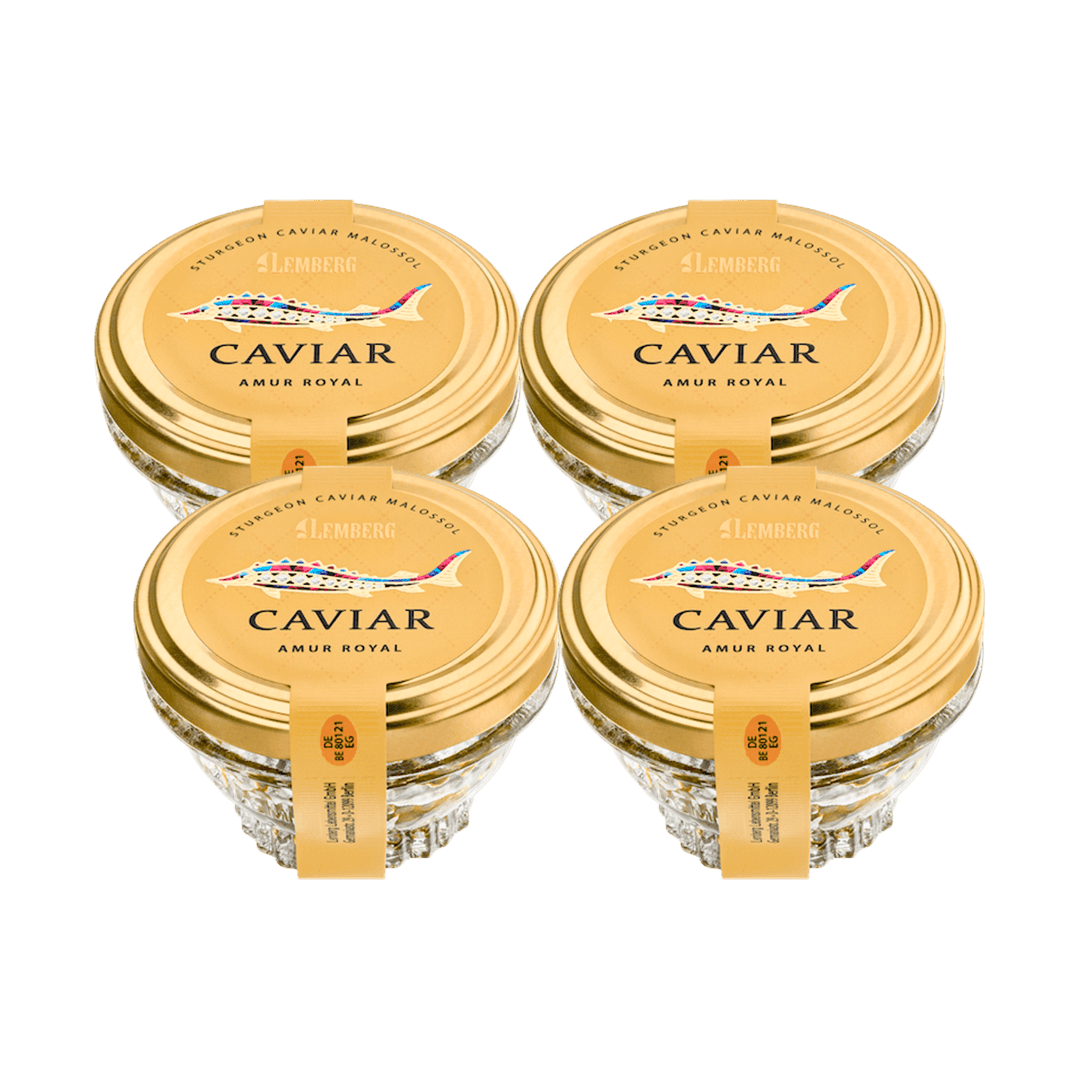 Sturgeon Caviar AMUR ROYAL, 4 x 50g