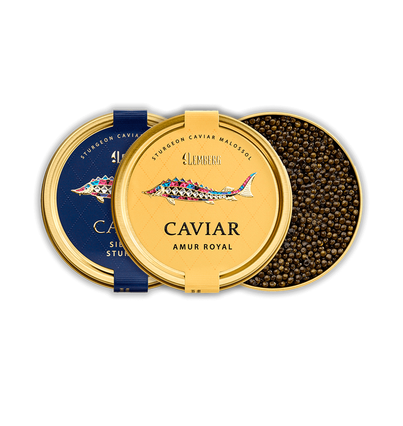 Sturgeon AMUR ROYAL& Siberian caviar, 2 x 250g