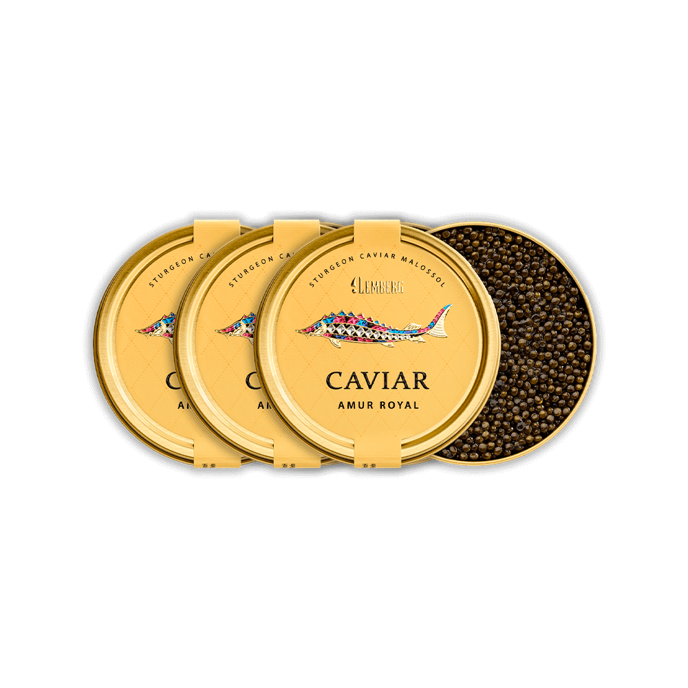 Sturgeon Caviar AMUR ROYAL, 3 x 100g