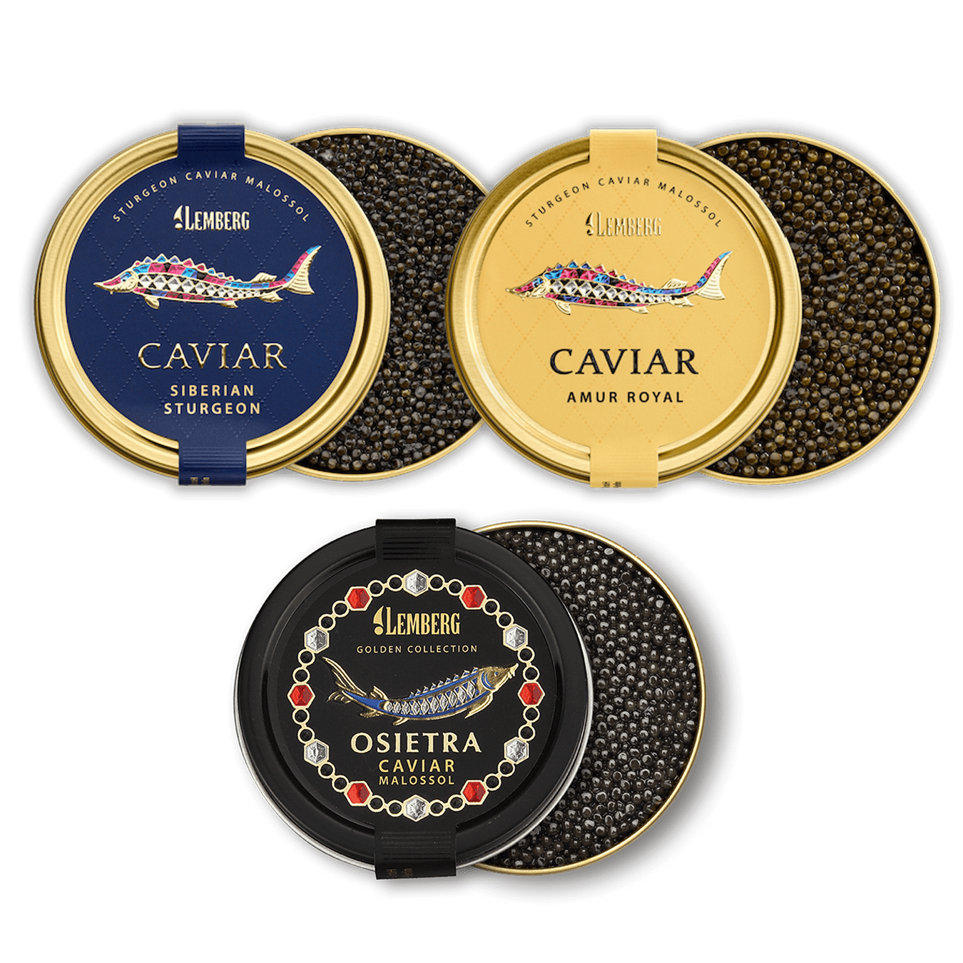 3 caviar delicacies, 3х100g